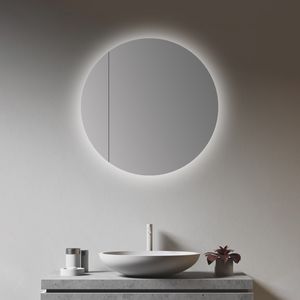 LED-Spiegelschrank Picasso Style black Ø 60cm - hochwertiger Spiegelschrank mit Kippschalter - Badezimmerspiegleschrank