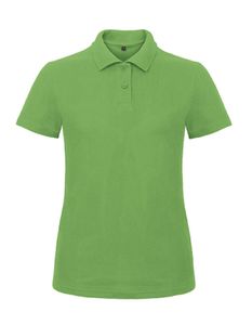 B&C Damen Polo Shirt T Shirt Kragen Basic Poloshirt T-Shirt kurzarm, Größe:L, Farbe:Real Green