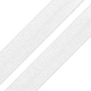 1m Falzgummi 19mm Faltgummi elastisches Einfassband Schrägband Saumband Farbwahl, Farbe:weiß