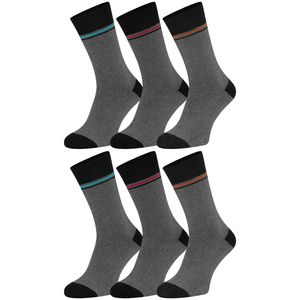 THERMO Socken, 6Paar Wintersocken mit Farbstreifen,Anthrazith Gr.39-42