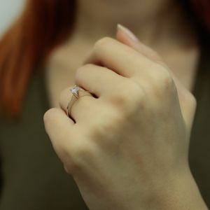 0,24 Carat Solitär Diamantring 14 Karat Weißgold - 48 (15,30 mm)