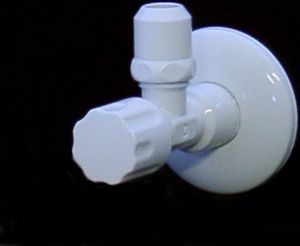 Eckventil Ventil 1/2 Zoll Wand, 3/8 Zoll Anschluss, weiss