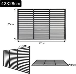YARDIN Gusseisen Rechteck Grillrost Grillgitter Gussrost Roste, Grillplatten für Gasgrill und Holzkohlegrill, Massiv und Emailliert (Größen 28 x 42 cm)