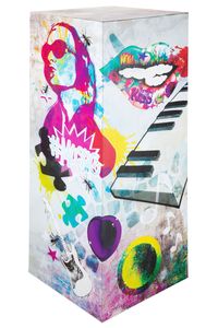 GILDE Säule Street Art - mehrfarbig - H. 100cm x B. 27cm