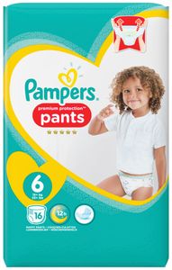 Plenky Pampers Premium Protection Pants velikost 6, balení 16 ks