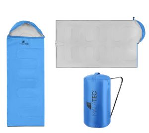 Schlafsack 2 in 1 Deckenschlafsack 2 Jahreszeiten Wasserabweisend Antialergisch Sommer 1-15° C Camping Zelten Outdoor 10248, Farbe:Himmelblau