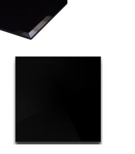 HOOZ Glasplatte Kaminofen Tischplatte 90x90cm Facettenschliff ESG Sicherheitsglas schwarz