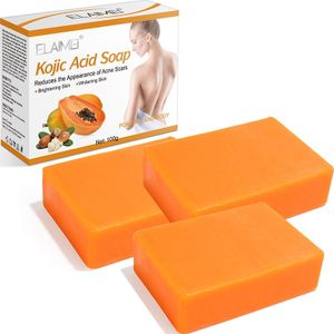 3 Stück Kojic Acid Soap, Hautaufhellende Seife mit Kojisäure von Kojie San Skin Lightening, 100g