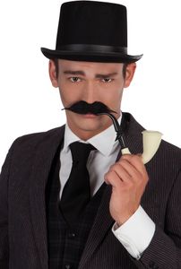 Boland 01809 - Schnurrbart Detektiv, Einheitsgröße, Schwarz, Kunstbart, Make-Up, Kostüm, Karneval, Mottoparty