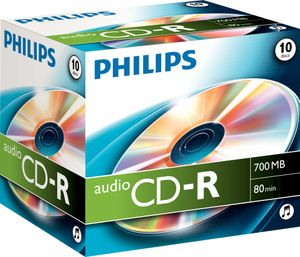 Philips CD-Rohlinge, 80Min, 700MB, Audio, Speed 40x (10 Disc)