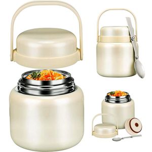 500ml Thermobehälter für Essen, mit Griff und Löffel, Thermo Lunchbox Edelstah Warmhaltebehälter, Speisebehälter, für Kinder, Thermoskannen