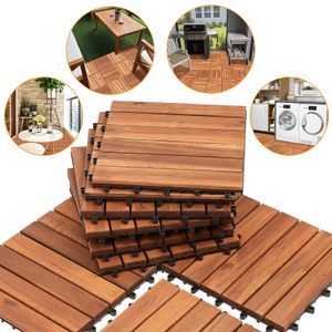 TolleTour 77x dlažba z agátového dreva 30x30cm, 6 lamiel 7m2, dlažba na terasy a balkóny(77 ks)