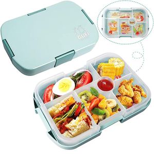 Brotdose Kinder mit Fächern, 920 ml Kinder Bento Box Lunchbox, mit  6 Unterteilung, Jausenbox für Erwachsene, Mädchen, Jungen