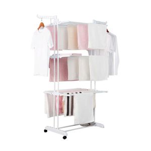 Herzberg HG-8034WHT: Beweglicher Kleiderständer - Weiß