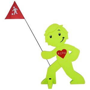 StreetBuddy - Warnfigur, Warnaufsteller, Warnschild für Kindersicherheit (Grün)