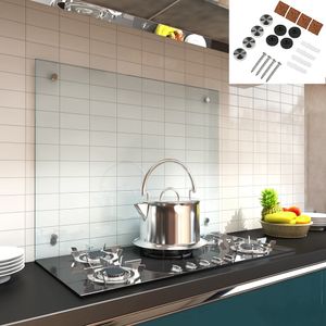 Küchenrückwand Spritzschutz Fliesenspiegel Küche Wandschutz Glas 6mm ESG Klarglas - 70x55CM