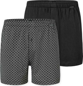 SCHIESSER Herren Jersey-Boxershorts, 2er Pack - 2Pack Boxershorts, Baumwolle, einfarbig Schwarz/Weiß 3XL