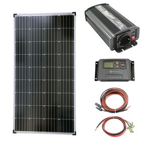 Solar Set 12V 130 Watt Solarpanel Kabel Wechselrichter 600W Solaranlage 10A PV