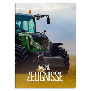 itenga Zeugnismappe A4 Kunststoff Sichtbuch Motiv Traktor auf dem Feld