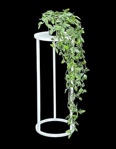 DanDiBo Blumenhocker Metall Weiß Rund 50 cm Blumenständer Beistelltisch 96483 S Blumensäule Modern Pflanzenständer Pflanzenhocker