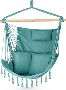 Outtec® Závesné kreslo s 3 vankúšmi - 100x130x75cm, do 140 kg - Boho kreslo s strapcami, beanbag, hojdačka pre exteriér, záhradu, balkón, domácnosť - zelené Outtec® Závesné kreslo s 3 vankúšmi - 100x130x75cm, do 140 kg - Boho kreslo s strapcami, beanbag, hojdačka pre exteriér, záhradu, balkón, domácnosť - zelené