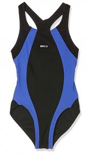 BECO Mädchen Kinder Badeanzug Schwimmanzug Einteiler Größe 176 marine/pink