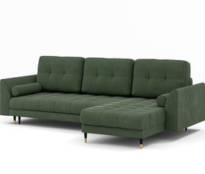 Ecksofa Candy, Eckcouch L-Form, Sofa Couch, mit Schlaffunktion, Bettkasten, dekorative Steppung, Polstermöbel, RECHTS Storm 39