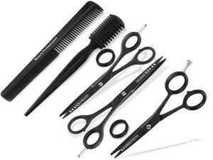 Haarscheren-Set 5 Teilig Friseurscheren-Set mit Mikroverzahnung Kamm und Effilierer aus Solingen