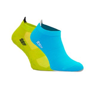 2 Paar Anti-Rutsch-Socken ABS 41-46 für Herren in Bunten Sportsocken - Lindgrün und Blau