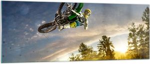 Bilder auf glas - Motorrad Extrem Spaß Wettbewerbe - 140x50cm - Glasbilder - Wandbilder - Kunstdruck - zum Aufhängen bereit - Wanddekoration aus Glas - Glas Bilder - Wandbild auf Glas - GAB140x50-2854