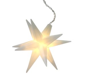 LED 3D Weihnachtsstern weiss zum Hängen für Außen - 12 cm - Deko Stern beleuchtet mit Timer