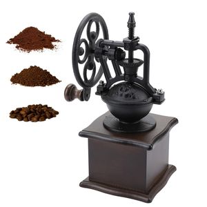 Manuelle Kaffeegewürzmühle aus Holz – Vintage Kaffeemühle mit verstellbarem Mahlgrad