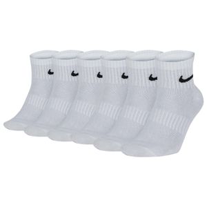 NIKE Unisex 6er Pack Sportsocken - Everyday, Lightweight No Show Ankle, einfarbig Weiß 42-46