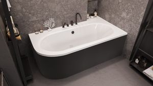 Eckbadewanne Badewanne Avita BLACK&WHITE RECHTS 180X80 mit Füßen , Ablaufgarnitur ( mit Schwarze Schürze) Eckbadewanne Badewanne Avita BLACK&WHITE RECHTS 180X80 mit Füßen , Ablaufgarnitur ( mit Schwarze Schürze)