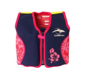 Konfidence Jacket Schwimmweste Navy/Pink Hibiscus 4 - 5 Jahre