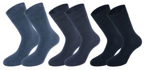 Tobeni 6 Paar Herren Baumwollsocken Komfortbund Socken ohne Gummi Businesssocken, Farbe:Jeanstöne, Grösse:39-42