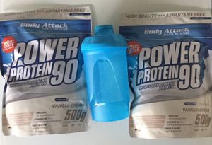 Body Attack Power Protein 90, 5K Eiweißpulver mit Whey-Protein, L-Carnitin und BCAA für Muskelaufbau und Fitness,  Germany (Vanilla Cream, 500g)