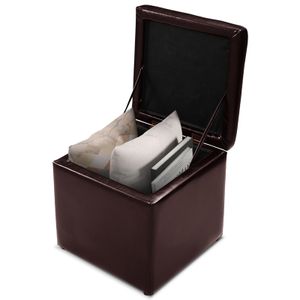 COSTWAY Sitzhocker mit Stauraum und Deckel bis 300kg, 40x40x40cm, Braun
