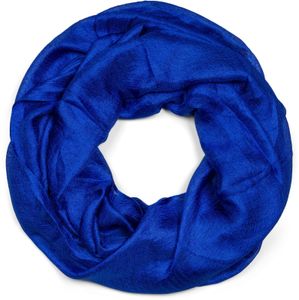 styleBREAKER Damen Loop Schal leicht und seidig in Unifarben, leichter sommerlicher Schlauchschal einfarbig 01017063, Farbe:Royalblau
