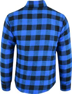 Herren Motorradhemd Lumberjack Holzfäller Hemd motorradjacke mit Protektoren, Größe:60/4XL, Farbe:Blau
