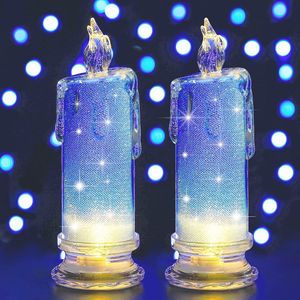 Flammenlose LED-Kerzen, LED-Stumpenkerzen, batteriebetriebene Kerzen für Halloween, Geburtstag, Hochzeit, Dekorationen, 2 Stück