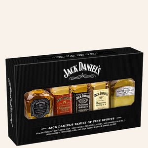 Jack Daniels „Family of Fine Spirits“ Whiskey-Tasting-Set 5x0,05l, alc. 35-45 Vol.-%