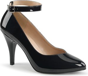 DREAM-431 Pleaser Damen High-Heels Pumps mit Fesselriemchen schwarz Lack