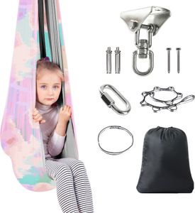 (230 x 150 cm, tragbare Version) Indoor oder Outdoor Sensory Swing for Kids - Indoor-Therapieschaukel für Kinder, Kinder und Erwachsene mit 360° drehbarem Gummiband (230 x 150 cm, tragbare Version) Indoor oder Outdoor Sensory Swing for Kids - Indoor-Therapieschaukel für Kinder, Kinder und Erwachsene mit 360° drehbarem Gummiband
