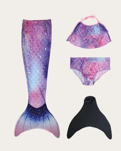 MYLILY | Meerjungfrauenflosse Kinder | Mermaid Tail | Monoflosse Mädchen | Flosse Meerjungfrau Mädchen | Set aus Flosse und Bikini Blue Sky - 110/116