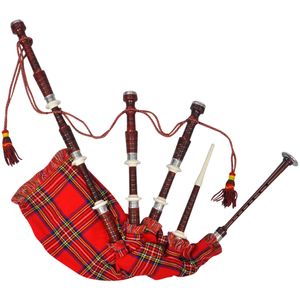 vidaXL Škótske dudy Great Highland Red Royal Stewart Tartan