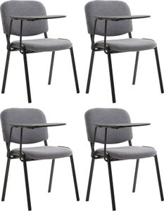 CLP 4er Set Stuhl Ken mit Klapptisch Stoff-Bezug,grau