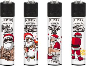 Clipper Feuerzeug 4er Set: Weihnachtsmänner