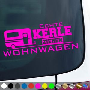PantherPixel Echte Kerle Aufkleber Bus Camper Wohnmobil Wohnwagen Sticker Auto Geschenkidee Farbe Neon-Pink