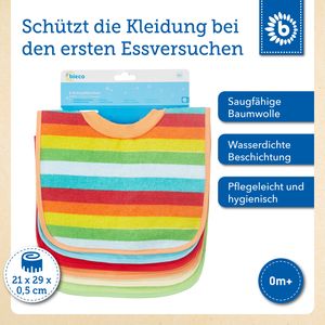 Bieco Baby Schlupflätzchen Baby | 6er Lätzchen Set | Überzieh Lätzchen Baby mit Klettverschluss | Kind Lätzchen für Kinder | Lätzchen wasserdicht wasserdichte Lätzchen Baby Schlupflatz Baby